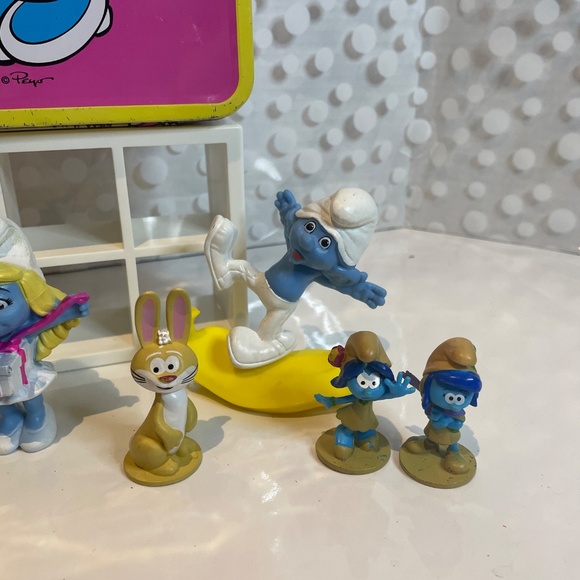Smurfette 🌼 lunch pail with Smurfs toy bundle - Picture 4 of 11